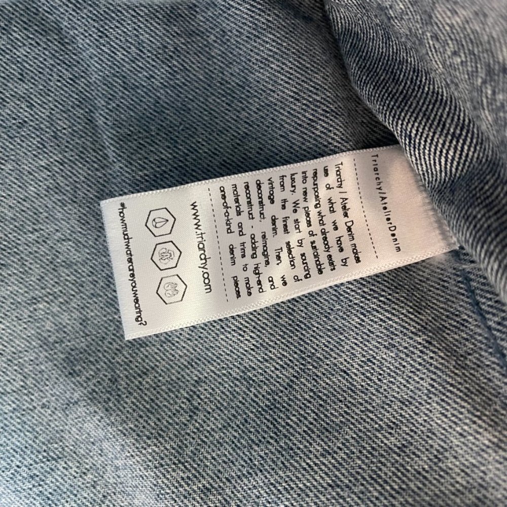 Triarchy Atelier Denim Patchwork Jean Jacket Size… - image 8